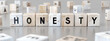 © PX Media - Honesty - word on wooden blocks - 3D illustration