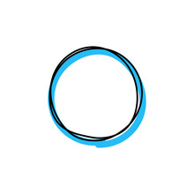 Circle Blue Frame Hand Drawn Icon