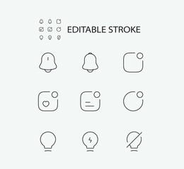 Poster - Simple Set of Notifications Related Vector Line Icons. Contains such Icons as Notifications. Editable Stroke. 72x72 Pixel Perfect.