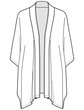 womens cardigan flat technical cad drawing template