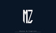 Alphabet letters Initials Monogram logo MZ , ZM