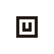 Letter U in o, square geometric symbol simple logo vector
