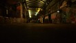Graffiti Tunnel with Spray Paint Artists on Walls London Nighttime Evening Pan