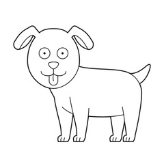 Wall Mural - Easy coloring cartoon vector illustration of a dog