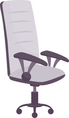 Fototapete - Office chair semi flat color raster object. Comfortable piece of furniture. Full body item on white. Interior element. Workplace simple cartoon style illustration for web graphic design and animation