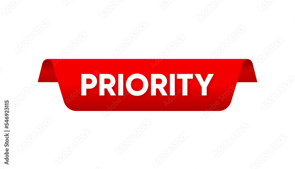 Priority label. Poster, banner, brochure, flyer. Vector illustration ...