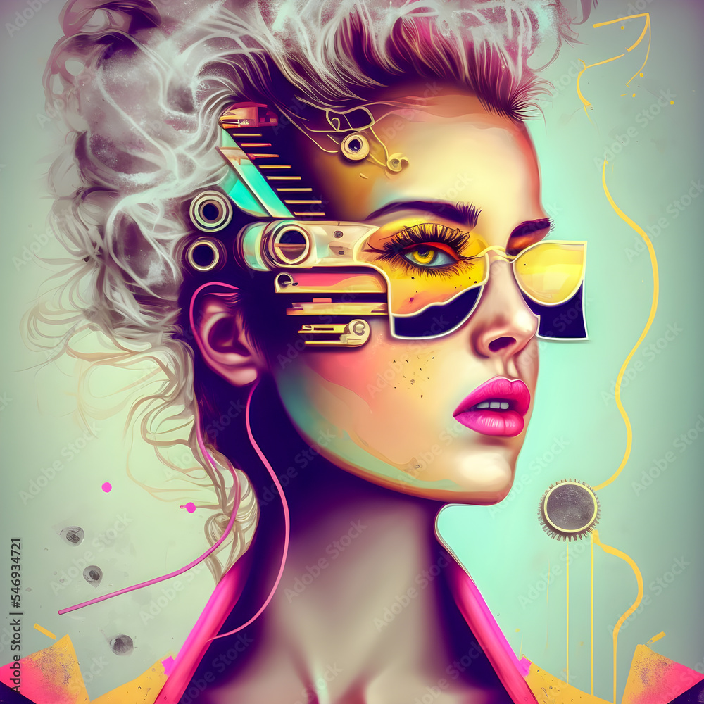Collage Fun Art, 80s and 90s style Background Illustartion, Pop-Art ...