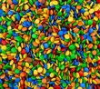 3d illustration Background of colorful chocolate coated candy rainbow candies