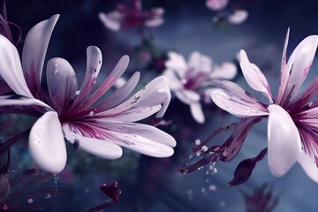 Pink lily flower blooming in the water
