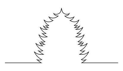 Wall Mural - christmas tree line shape isolated on white background. christmas card design element.