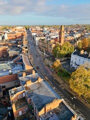 Sticker - Aerial view of Leamington Spa, Warwickshire on a sunny day