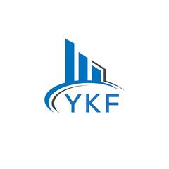 YKF letter logo. YKF blue image. YKF Monogram logo design for entrepreneur and business. YKF best icon.	
