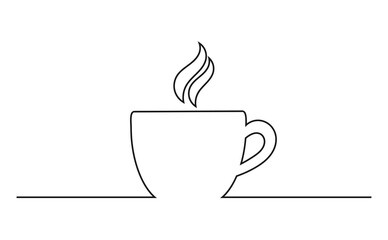 Wall Mural - coffee cup line drawing.