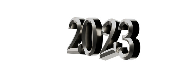Poster - Happy New Year 2023. 3D illustration numbers isolated