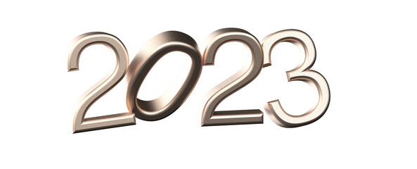 Poster - Happy New Year 2023. 3D illustration numbers isolated