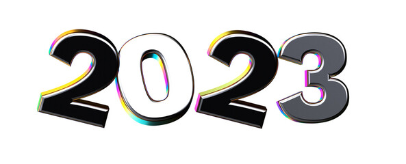 Poster - Typography design of 2023 with 3d style design