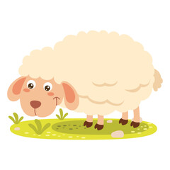 Cartoon Illustration Of A Sheep