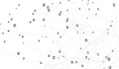Poster - abstract futuristic network on background illustration