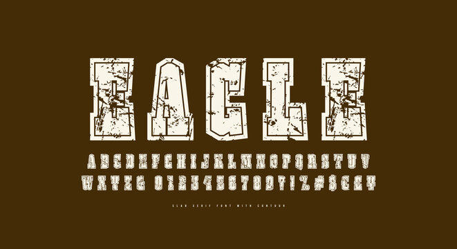 Slab serif font with contour