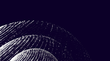 Poster - technology grid sphere. blue sphere consisting of points and lines. modern wireframe elements. vecto