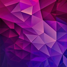 Multicolor Dark Purple, Pink Polygonal Illustration, Which Consist Of Triangles. Geometric Background In Origami Style With Gradient. Triangular Design For Your Business.