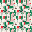 Vector seamless pattern Background on Italy theme with envelopes, architectural landmarks and Italian flag in retro style. Can be used as wallpaper or wrapping paper