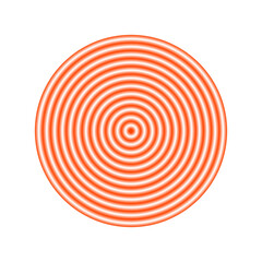 Poster - Red concentric ripple circles. Sonar or sound wave rings. Epicentre, target, radar concept. Radial signal or vibration element