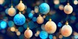 Beautiful decorative Christmas ornaments hanging against a bokeh background