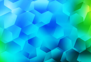 Wall Mural - Light Blue, Green vector texture with colorful hexagons.