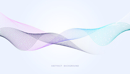 Poster - Abstract Wave Vector Beautiful lines concept technology network internet connection, particular molecular on a gray background modern futuristic.