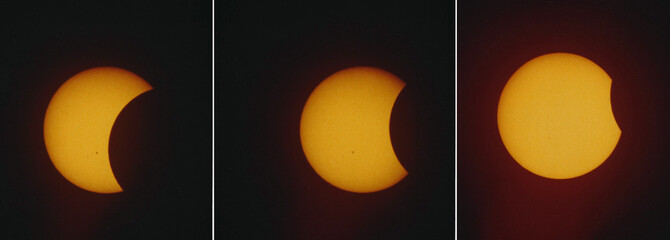 Wall Mural - partial solar eclipse phases of may 30, 1984 as seen in north italy