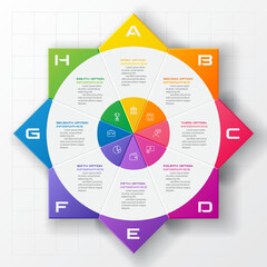 Poster - Vector star for infographic,Business concept with 8 options.