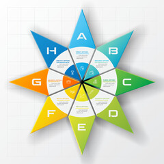 Poster - Vector star for infographic,Business concept with 8 options.