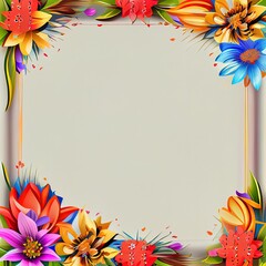 Canvas Print - floral frame for text or a photo