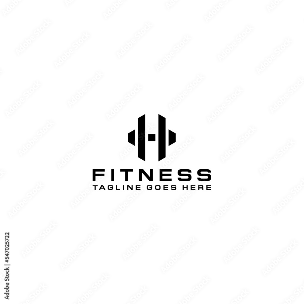 letter h fitness logo template