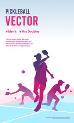 Wall Mural - attractive editable vector pickleball banner design great for your digital and print resources