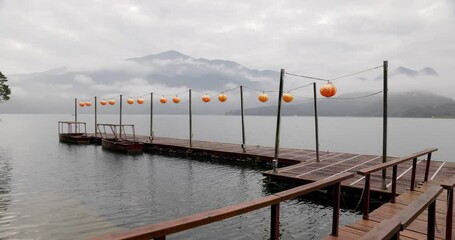 Sticker - Sun moon lake jetty pier in Nantou of Taiwan