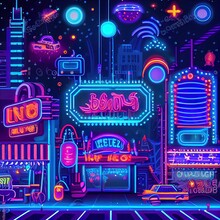 Authentic Neon Lights Background