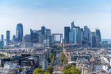 Fototapeta Paryż - View of the business district of Paris. La Defense. Grande Armee avenue