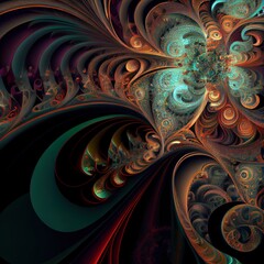 Poster - Abstract fractal illustrated background rendered wallpaper