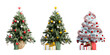 Christmas tree and decorations isolated