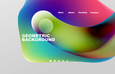 Abstract liquid background for your landing page design. Web page for website or mobile app wallpaper
