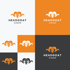 Wall Mural - Head goat logo icon design template vector illustration