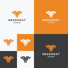 Wall Mural - Head goat logo icon design template vector illustration