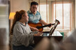 © JR-50 - Romantic happy fat asian couple happy to play music