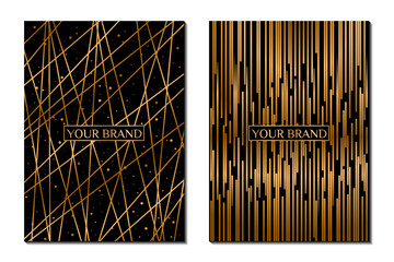 Poster - A set of template backgrounds and banners in gold