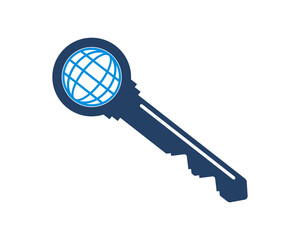 Sticker - Key with globe shape inside