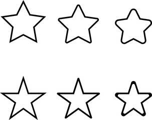 Poster - set of stars icon, star symbol collection vector