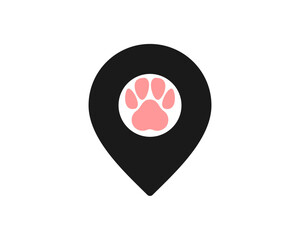 Canvas Print - Location pin with paw inside