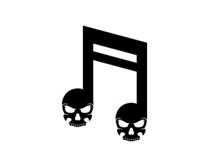 Poster - Music note with skull shape